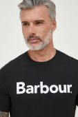 Бавовняна футболка Barbour колір чорний з принтом Бавовняна футболка Barbour колір чорний з принтом