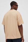 Бавовняна футболка Karl Kani колір бежевий однотонний Бавовняна футболка Karl Kani колір бежевий однотонний