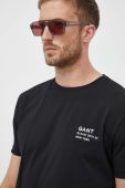 Бавовняна футболка Gant колір чорний з аплікацією (3572701)