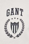 Бавовняна футболка Gant колір бежевий з принтом Бавовняна футболка Gant колір бежевий з принтом