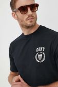 Бавовняна футболка Gant колір чорний з принтом (3565048) Бавовняна футболка Gant колір чорний з принтом (3565048)