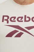 Бавовняна футболка Reebok колір бежевий з принтом (3568988)