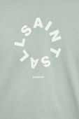 Бавовняна футболка AllSaints TIERRA SS CREW колір зелений з принтом