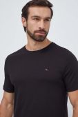 Бавовняна футболка Tommy Hilfiger колір чорний однотонний Бавовняна футболка Tommy Hilfiger колір чорний однотонний