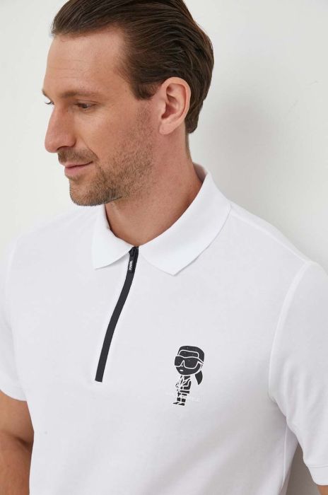 Поло Karl Lagerfeld чоловічий колір білий з принтом (3639557) Поло Karl Lagerfeld чоловічий колір білий з принтом (3639557)