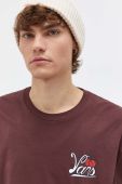 Бавовняна футболка Vans чоловічий колір бордовий з принтом Бавовняна футболка Vans чоловічий колір бордовий з принтом