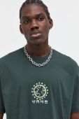 Бавовняна футболка Vans чоловічий колір зелений з принтом (3679617)