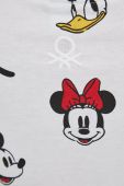 Бавовняна футболка United Colors of Benetton x Disney колір білий з візерунком