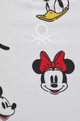 Бавовняна футболка United Colors of Benetton x Disney колір білий з візерунком