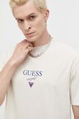 Бавовняна футболка Guess Originals колір бежевий з принтом (3551716) Бавовняна футболка Guess Originals колір бежевий з принтом (3551716)