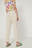 Штани Medicine жіночі колір бежевий фасон chinos висока посадка