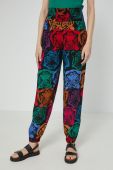 Штани Medicine жіночі широкі висока посадка колір барвистий Штани Medicine жіночі широкі висока посадка колір барвистий