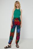 Штани Medicine жіночі широкі висока посадка колір барвистий Штани Medicine жіночі широкі висока посадка колір барвистий