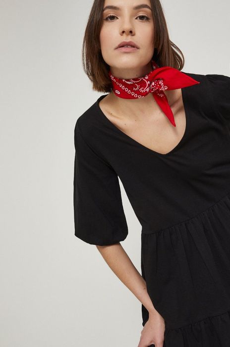 Бавовняна сукня Medicine колір чорний mini розкльошена (2064814)