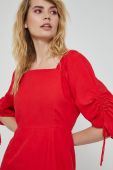 Сукня з домішкою льону Medicine колір червоний mini розкльошена (2328093)