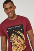 Бавовняна футболка Medicine колір бордовий однотонна