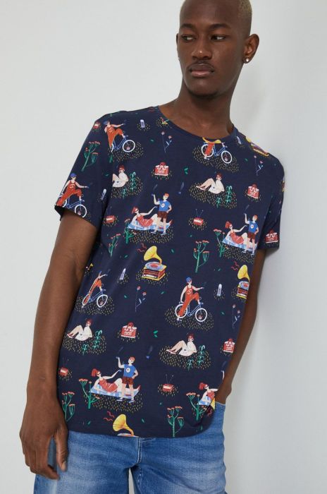 Бавовняна футболка Medicine колір синій з принтом (2457121) Бавовняна футболка Medicine колір синій з принтом (2457121)