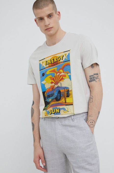 Бавовняна футболка Medicine колір бежевий з принтом (2414010) Бавовняна футболка Medicine колір бежевий з принтом (2414010)