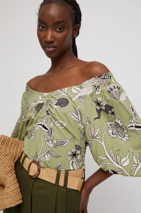 Блузка Medicine жіноча колір зелений візерунок (3256220)