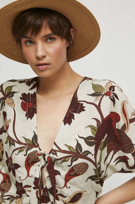 Блузка Medicine жіноча колір бежевий візерунок (3256229) Блузка Medicine жіноча колір бежевий візерунок (3256229)