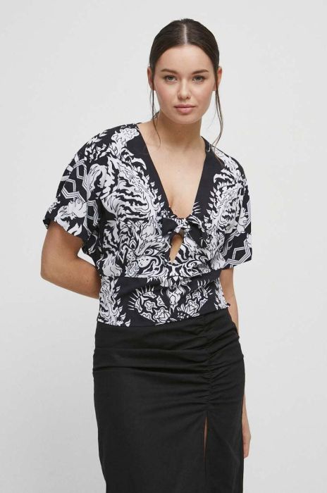 Блузка Medicine жіноча колір чорний візерунок (3256225) Блузка Medicine жіноча колір чорний візерунок (3256225)