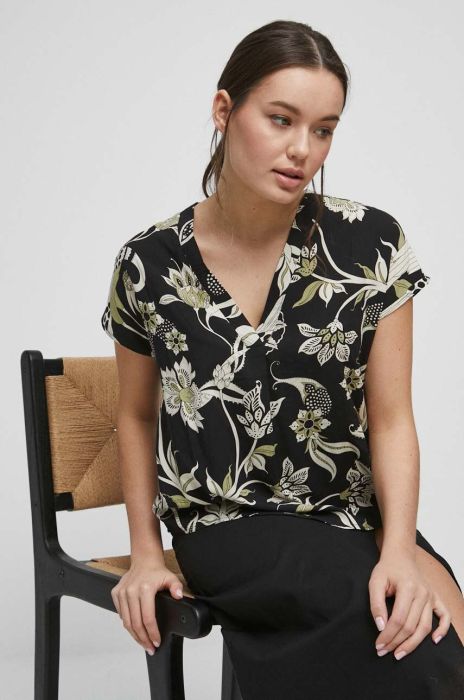 Блузка Medicine жіноча колір чорний візерунок (3231053)