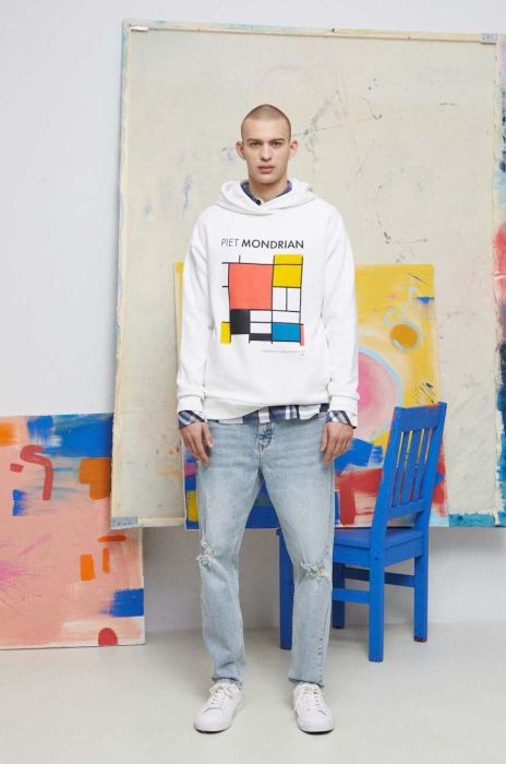 Кофта Medicine чоловіча колір білий з капюшоном з принтом Кофта Medicine чоловіча колір білий з капюшоном з принтом