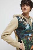 Кофта Medicine чоловіча колір бежевий з капюшоном візерунок Кофта Medicine чоловіча колір бежевий з капюшоном візерунок