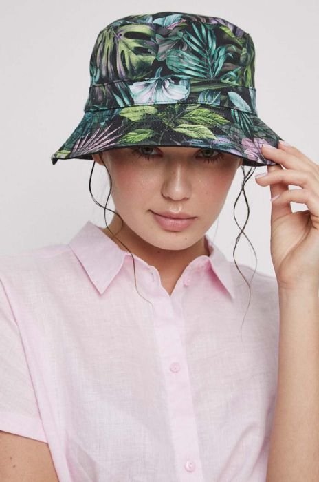 Двосторонній бавовняний капелюх Medicine жіночий з бавовни колір барвистий Двосторонній бавовняний капелюх Medicine жіночий з бавовни колір барвистий