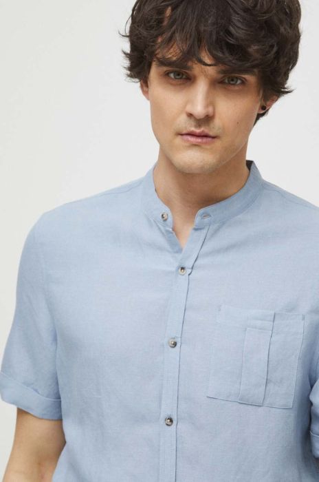 Сорочка Medicine чоловіча regular зі стійкою колір блакитний Сорочка Medicine чоловіча regular зі стійкою колір блакитний