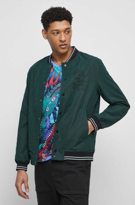 Куртка-бомбер Medicine чоловічий колір зелений перехідна Куртка-бомбер Medicine чоловічий колір зелений перехідна