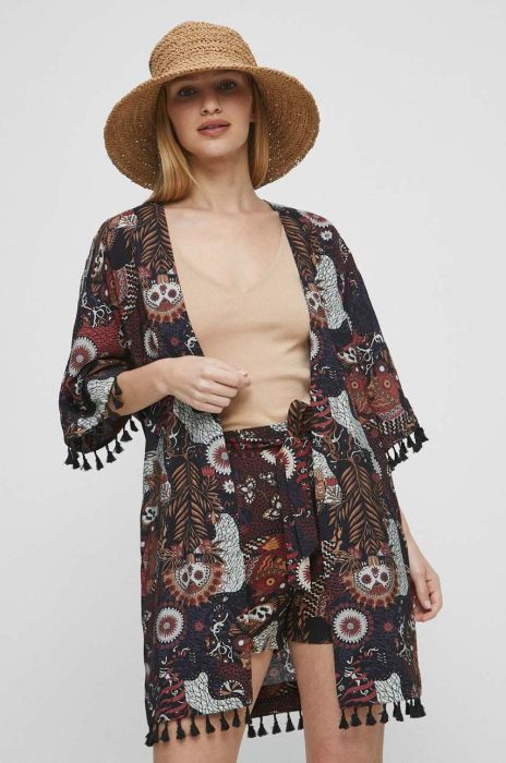 Кімоно Medicine колір чорний візерунок Кімоно Medicine колір чорний візерунок