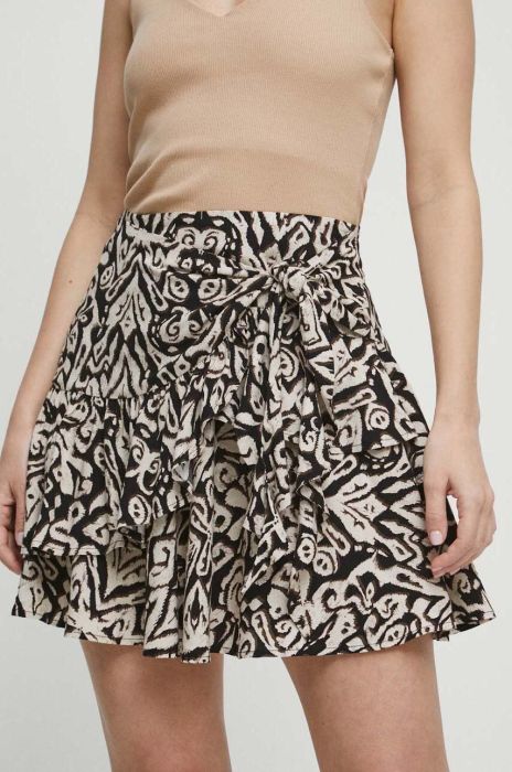 Спідниця Medicine колір бежевий mini розкльошена Спідниця Medicine колір бежевий mini розкльошена