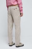 Льняні штани Medicine колір бежевий пряме (3210078) Льняні штани Medicine колір бежевий пряме (3210078)