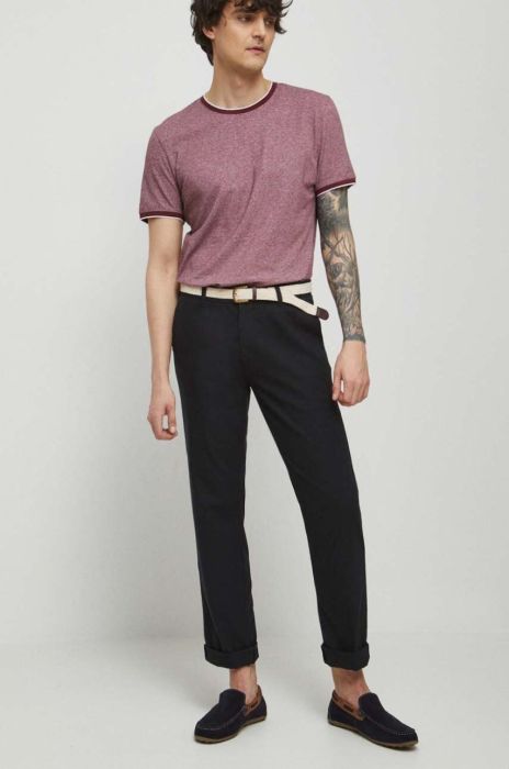 Льняні штани Medicine чоловічі колір чорний фасон chinos Льняні штани Medicine чоловічі колір чорний фасон chinos
