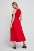Сукня з домішкою льону Medicine колір червоний midi розкльошена