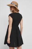 Сукня з домішкою льону Medicine колір чорний mini розкльошена (3340399) Сукня з домішкою льону Medicine колір чорний mini розкльошена (3340399)
