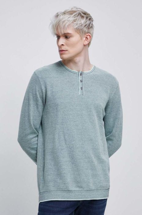 Бавовняний светр Medicine чоловічий колір зелений легкий (2871761) Бавовняний светр Medicine чоловічий колір зелений легкий (2871761)