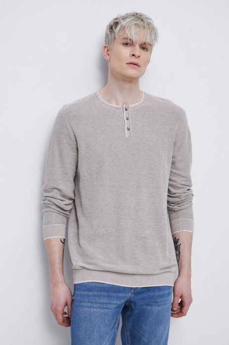 Бавовняний светр Medicine чоловічий колір бежевий легкий (2871749) Бавовняний светр Medicine чоловічий колір бежевий легкий (2871749)