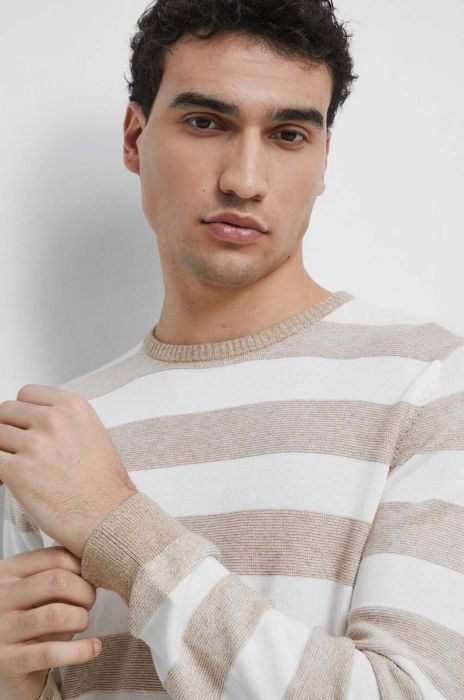 Бавовняний светр Medicine колір бежевий легкий (3016322) Бавовняний светр Medicine колір бежевий легкий (3016322)