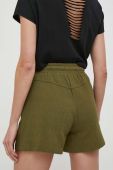 Бавовняні шорти Medicine колір зелений однотонні середня посадка Бавовняні шорти Medicine колір зелений однотонні середня посадка