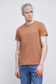 Бавовняна футболка Medicine колір коричневий однотонний