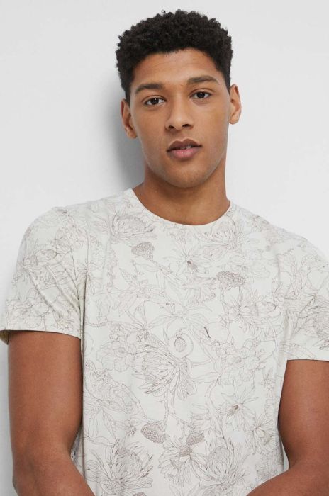 Бавовняна футболка Medicine колір бежевий візерунок (3048401) Бавовняна футболка Medicine колір бежевий візерунок (3048401)