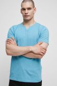 Бавовняна футболка Medicine чоловічий колір бірюзовий однотонний Бавовняна футболка Medicine чоловічий колір бірюзовий однотонний