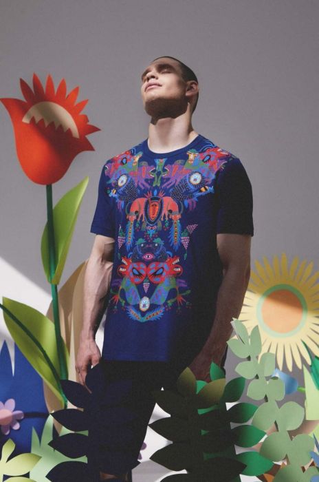 Бавовняна футболка Medicine x Maria Prymachenko з принтом колір блакитний Бавовняна футболка Medicine x Maria Prymachenko з принтом колір блакитний