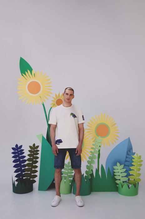 Бавовняна футболка Medicine x Maria Prymachenko колір бежевий з принтом Бавовняна футболка Medicine x Maria Prymachenko колір бежевий з принтом