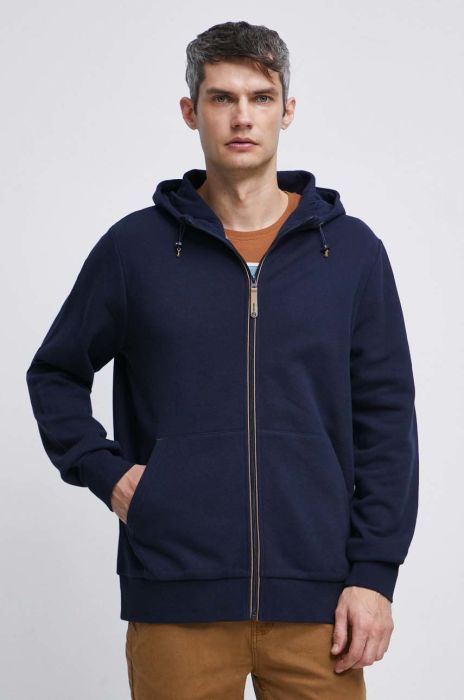 Бавовняна кофта Medicine чоловіча колір синій з капюшоном однотонна (2827669) Бавовняна кофта Medicine чоловіча колір синій з капюшоном однотонна (2827669)