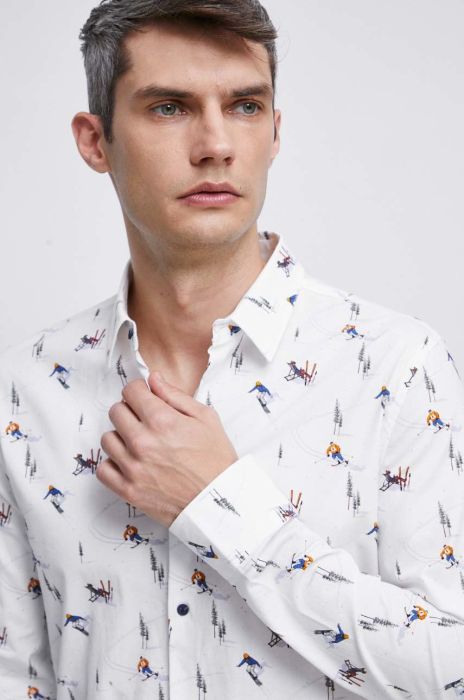 Сорочка Medicine чоловіча колір білий slim класичний комір (2810564) Сорочка Medicine чоловіча колір білий slim класичний комір (2810564)