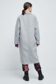 Вовняне пальто Medicine колір сірий перехідний двобортний Вовняне пальто Medicine колір сірий перехідний двобортний