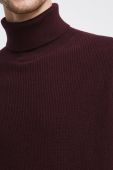 Бавовняний светер Medicine чоловічий колір бордовий гольф Бавовняний светер Medicine чоловічий колір бордовий гольф